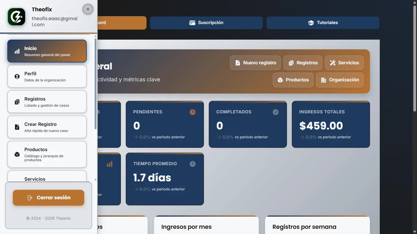 TheoGRM - Sistema para talleres. gestión de reparaciones y mantenimientos.